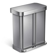 Simplehuman 58 L Rectangular Step Can, Brushed, Stainless Steel CW2025
